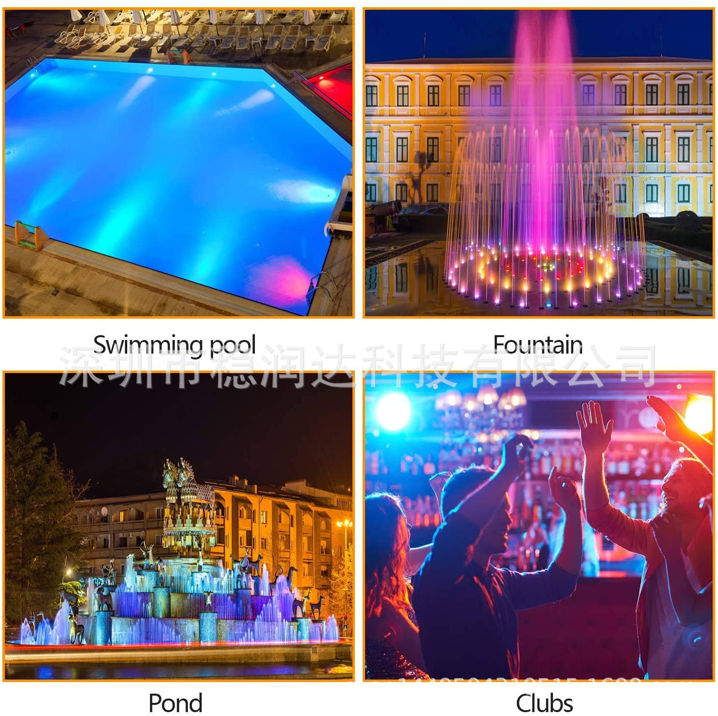New Bluetooth MESH pool light, RGBW waterproof fishing pool light, 15W RGB full-color underwater light, IP68 aquarium light Application Scenario