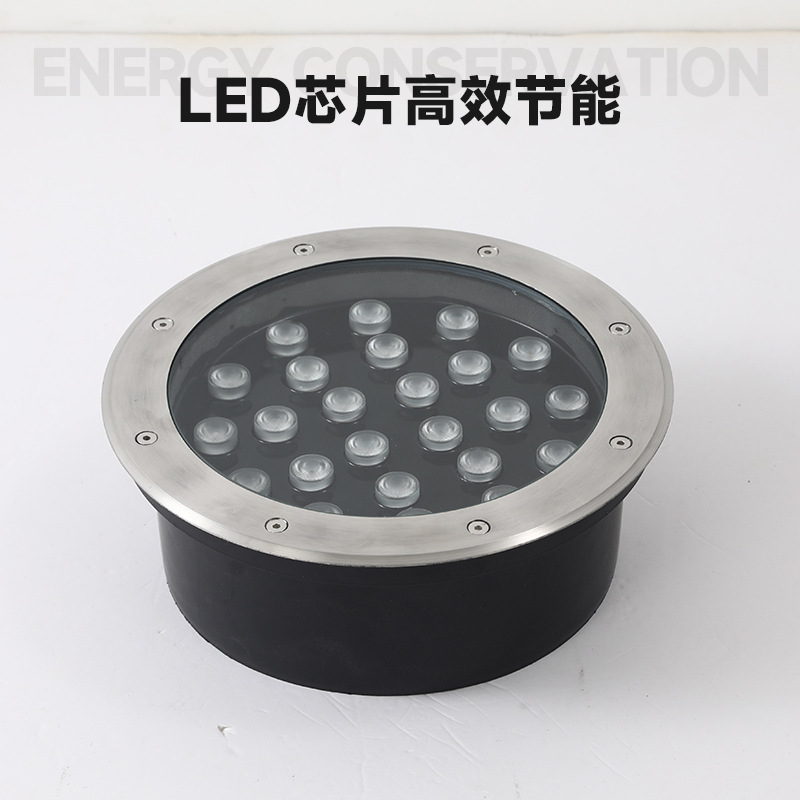 Factory direct sales of led ground lights for villas, squares, gardens and grasslands, 50W high-power ground lights, outdoor circular spotlights Application Scenario
