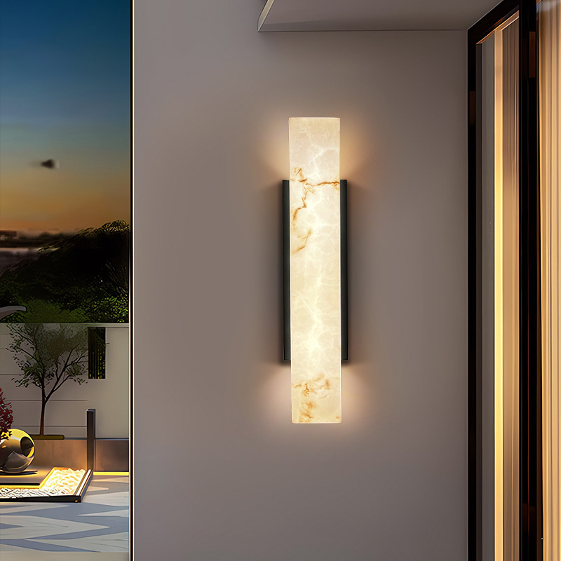 Cross-border outdoor long strip villa gate decoration courtyard lighting, hotel engineering corridor simple LED marble wall lamps Specification drawing