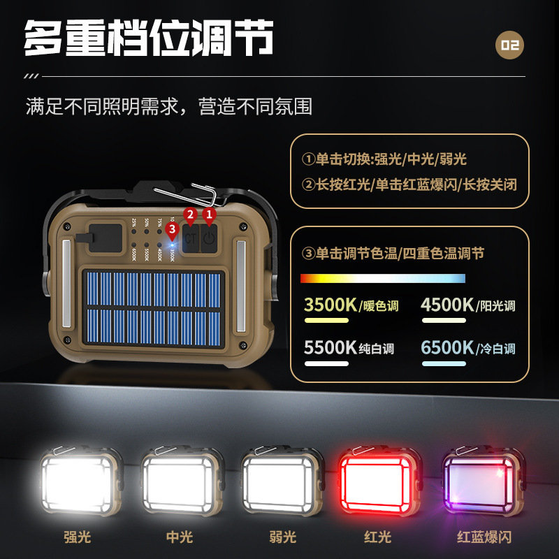 New high-power high-intensity searchlight, outdoor lighting lamp, solar-charging work light, red and blue flash floodlight Application Scenario
