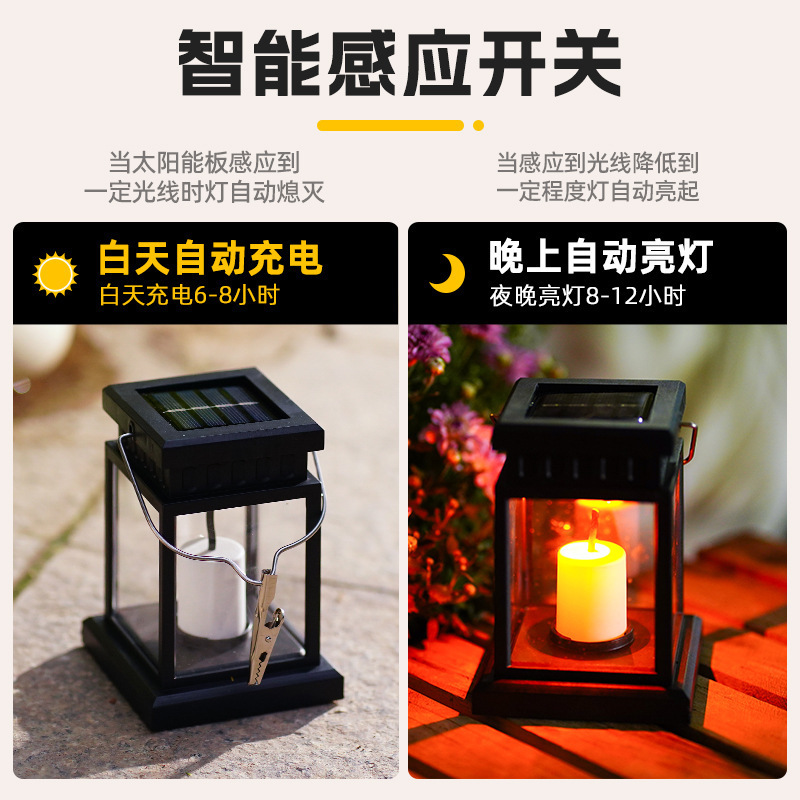 Cross-border solar candle lights, palace lanterns, retro wind lanterns, flashing lanterns, courtyard atmosphere lights, portable night lights Application Scenario