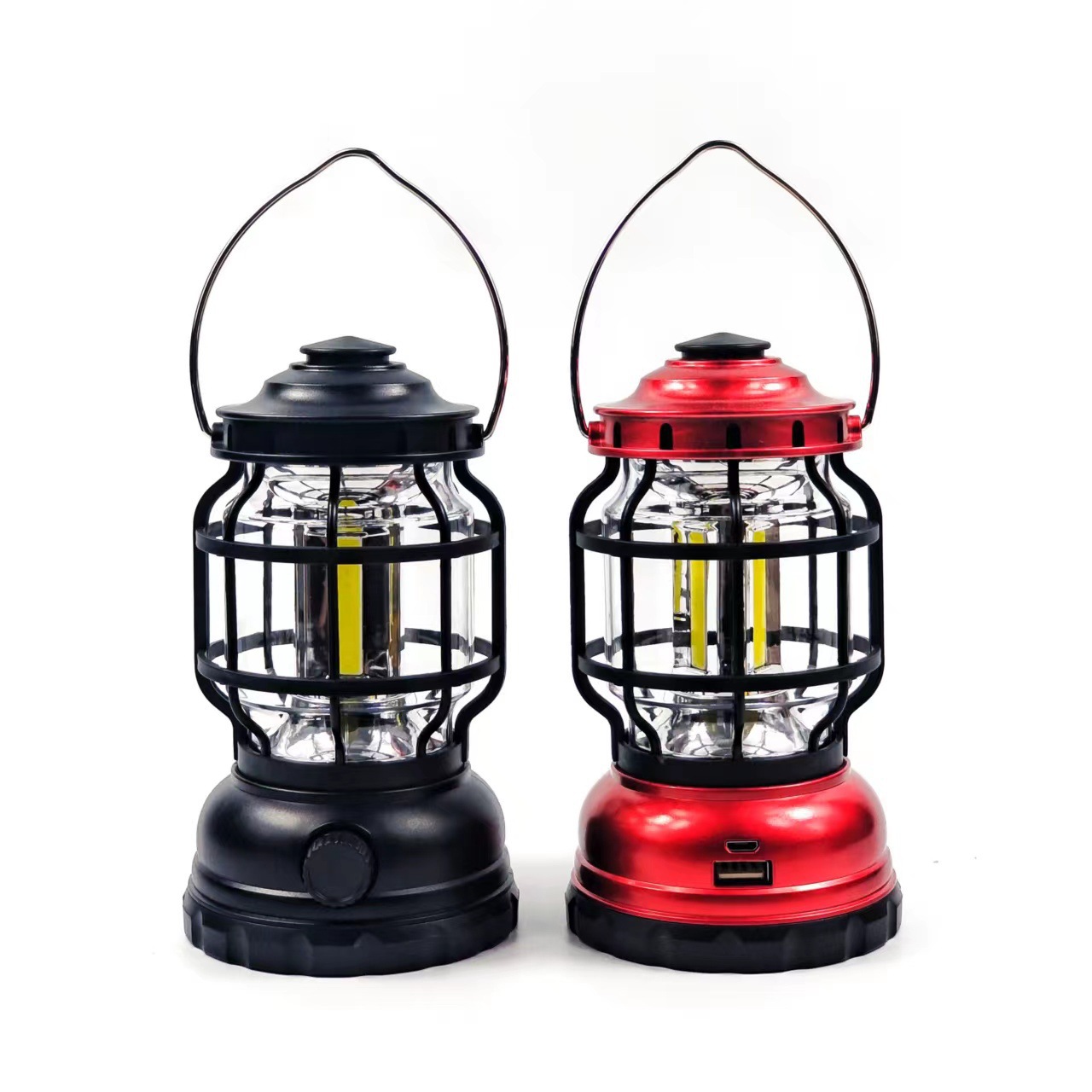 Cross-border outdoor horse lanterns, waterproof lighting fixtures, COB tent lights, landscape lights, rechargeable retro LED camping lights, flame lights Item Picture