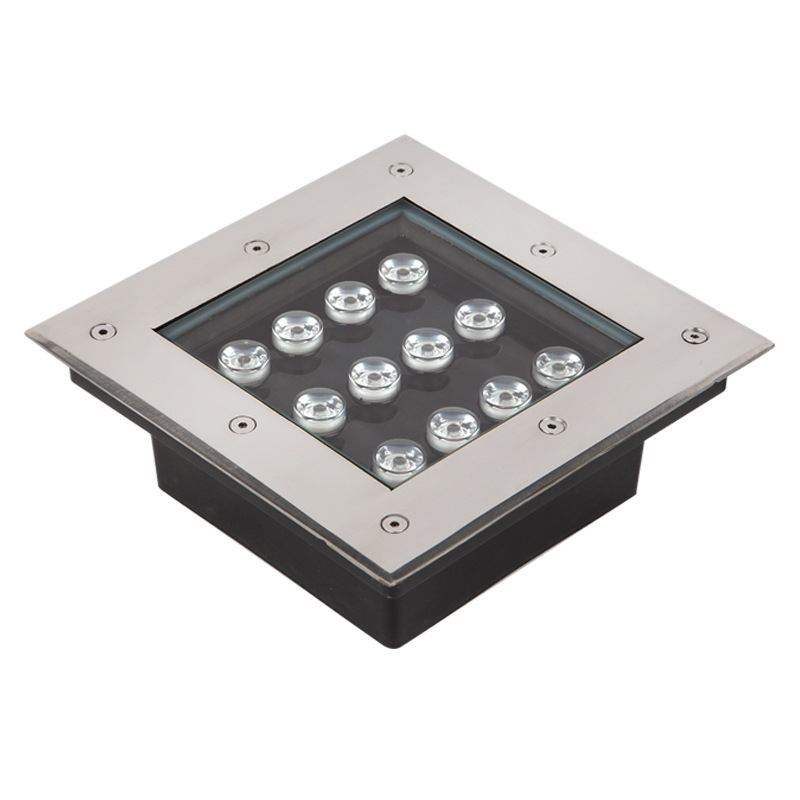 LED square ground lights, outdoor lawn and square ground lights, 3W, 4W, 5W, 9W, 12W, 24W, 36W waterproof spotlights Specification drawing