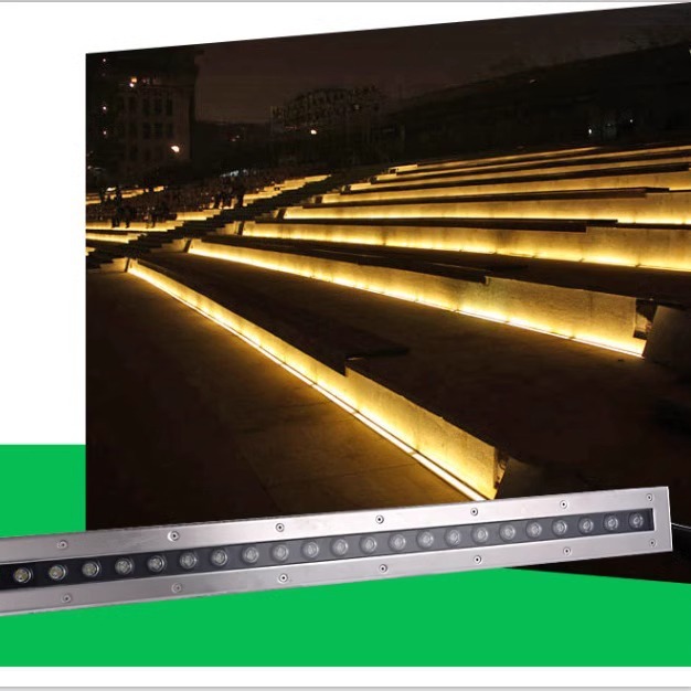 led long strip ground lights, outdoor waterproof strip ground wall-washing lights, embedded step lights, square corridor ground lights details Picture