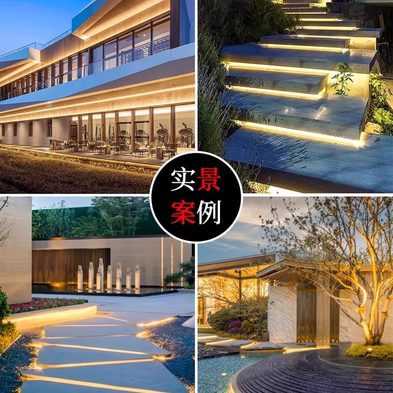 led solar light strips, outdoor waterproof ultra-bright lines, color-changing horse running courtyard, park building lighting, COB soft light strips Specification drawing