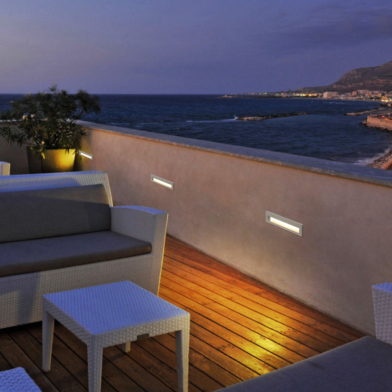 Outdoor waterproof embedded horizontal floor lights, villa step treads, corridor corner lights, outdoor staircase sensor lights Item Picture