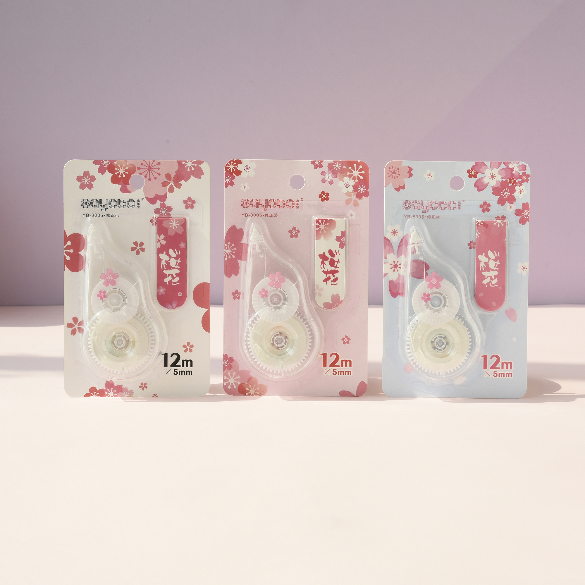 YB-8005 high-quality regular model correction tape, up to 12 meters, comes with a bookmark, ultra-thin film PET transparent film, easy to use, continuous use for students, factory direct sales full figure