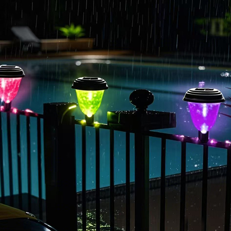 Cross-border new solar railing light, courtyard swimming pool fence cable tie light, balcony waterproof decorative atmosphere fence light full figure