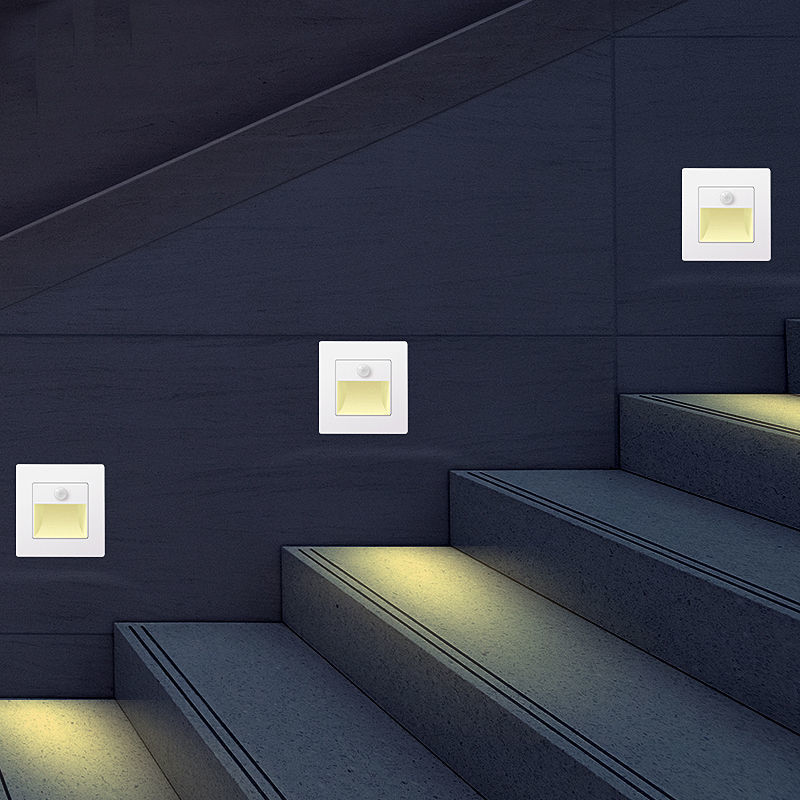 86-type embedded led night light for hotels and guesthouses, corridor and staircase sensor light, light off when people leave, and floor light at night details Picture