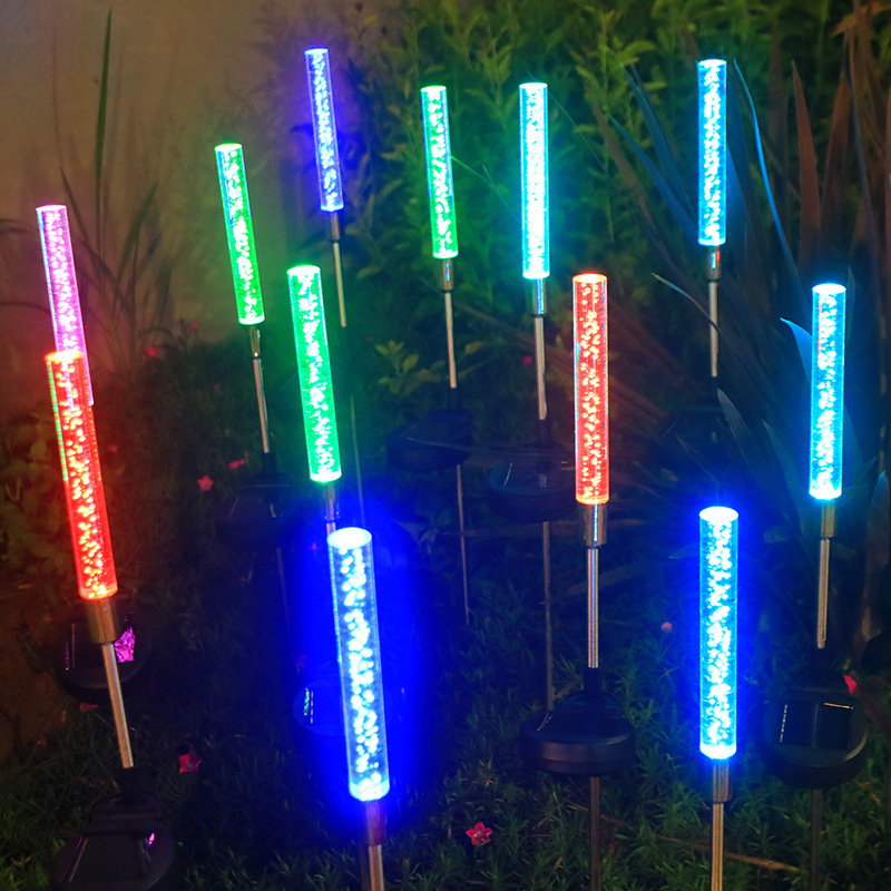 Cross-border best-selling LED seven-color gradient insert crystal rod outdoor waterproof copper wire festival outdoor courtyard decorative light details Picture