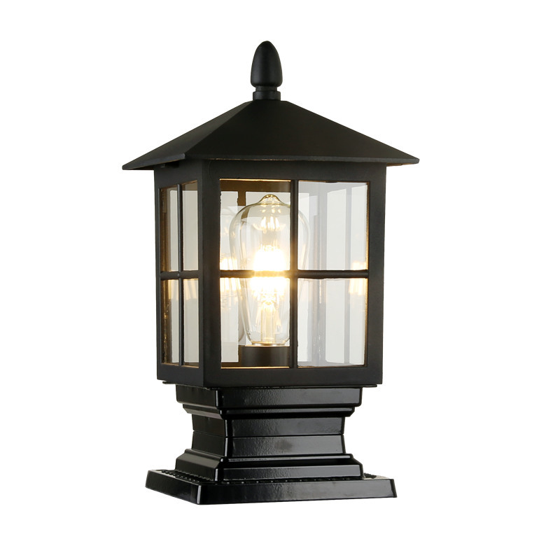 Factory direct sales of simple aluminum outdoor column head lamps, waterproof and rust-proof garden lamps, villa garden fence lamps, lawn lamps Item Picture
