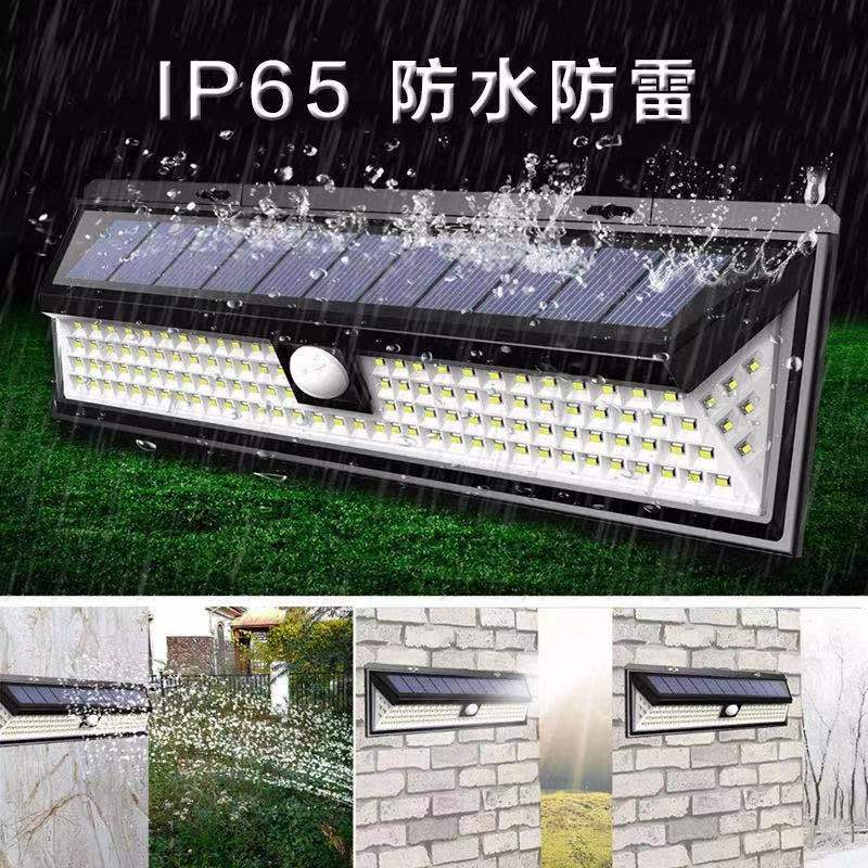 180LED solar wall lamp, 90LED remote control wall lamp, 118 outdoor high-intensity lighting sensor lamp details Picture