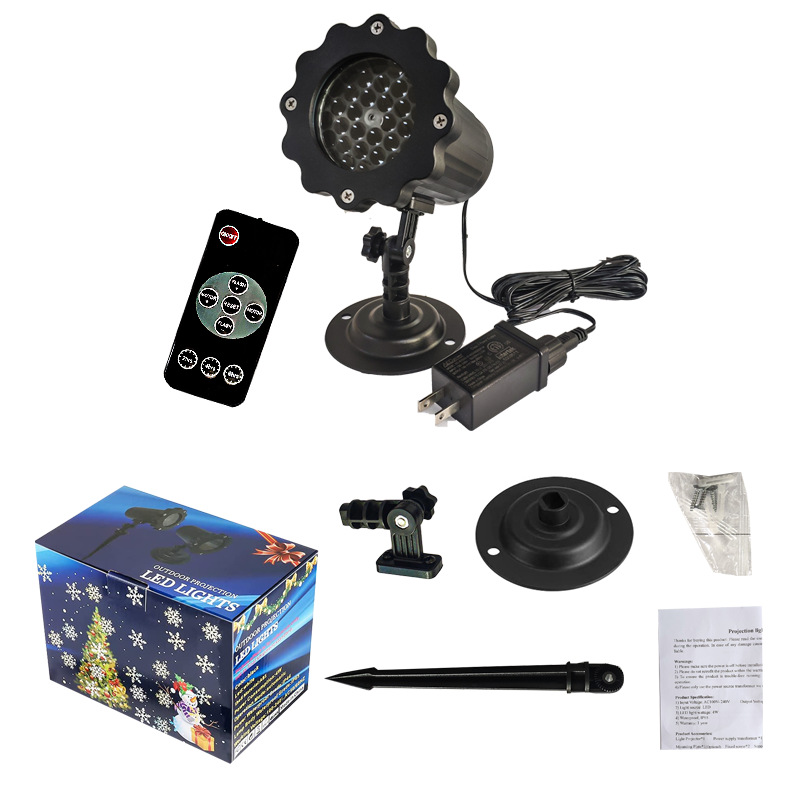 New LED blizzard snowflake outdoor lawn projection light Christmas party decorative snowflake light Item Picture