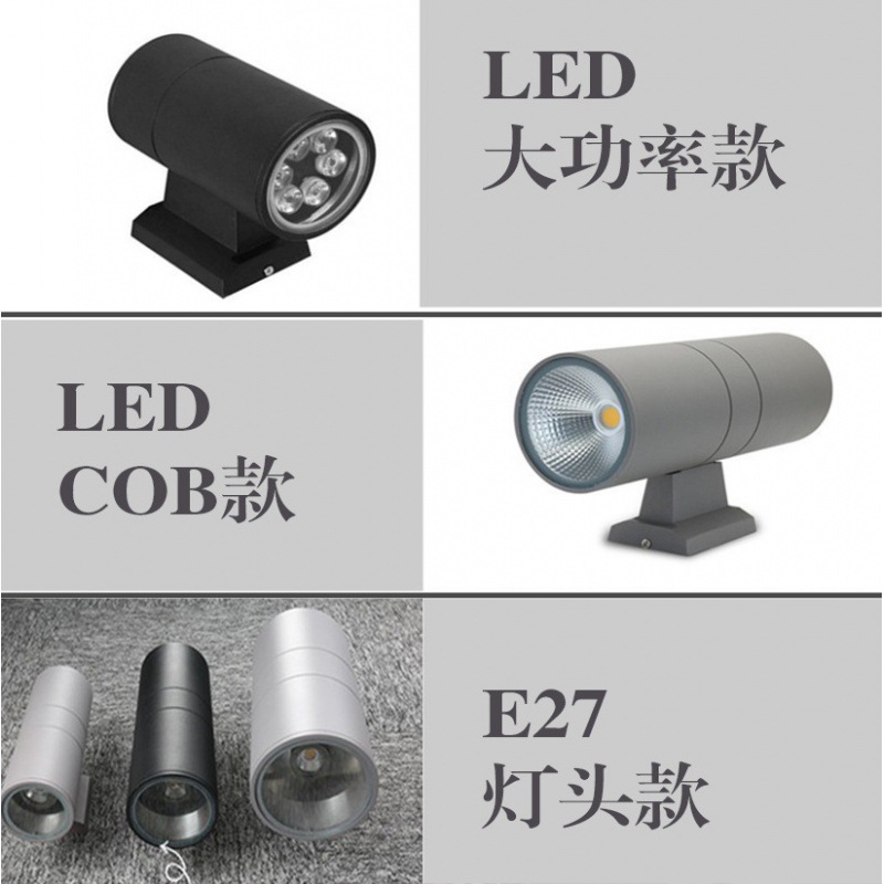 led dual-head wall lamp with top and bottom light, cross-border waterproof, modern and simple courtyard villa corridor E27 outdoor wall-washing light Application Scenario