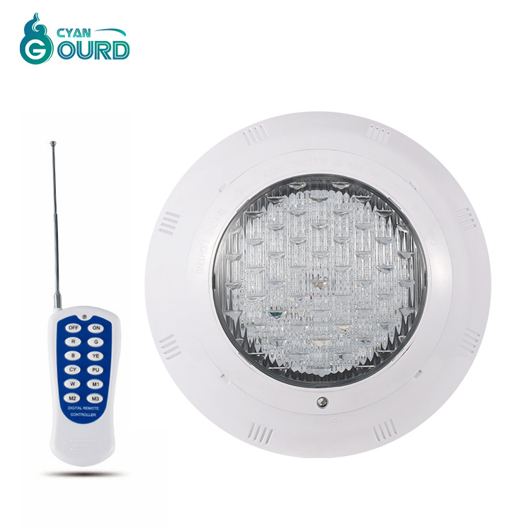 Outdoor IP68 wall-mounted 35w underwater swimming pool lamp, 12V wireless remote control, seven-color RGB surface mount type pool wall lamp full figure