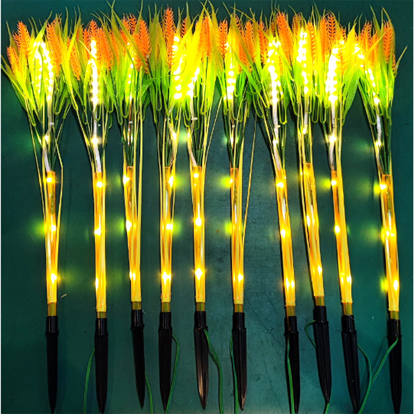 Solar-powered wheat ear lamps, ground-penetrating reed lamps, waterproof outdoor rice ear simulation wheat LED light-emitting decorative lighting lamps Specification drawing