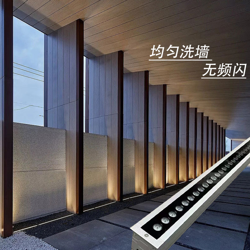 Wholesale of waterproof and anti-glare led embedded strip ground lights for outdoor cultural tourism parks and squares details Picture