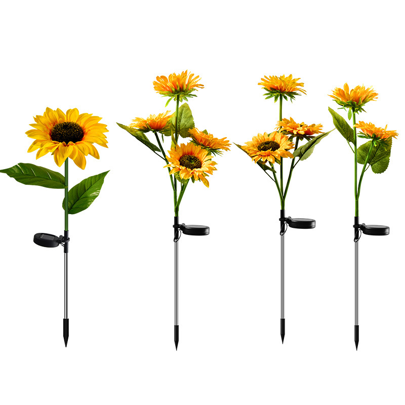 Solar-powered sunflower lamps, ground-penetrating lawn lamps, cross-border temu best-selling outdoor courtyard garden decorative landscape lamps Item Picture