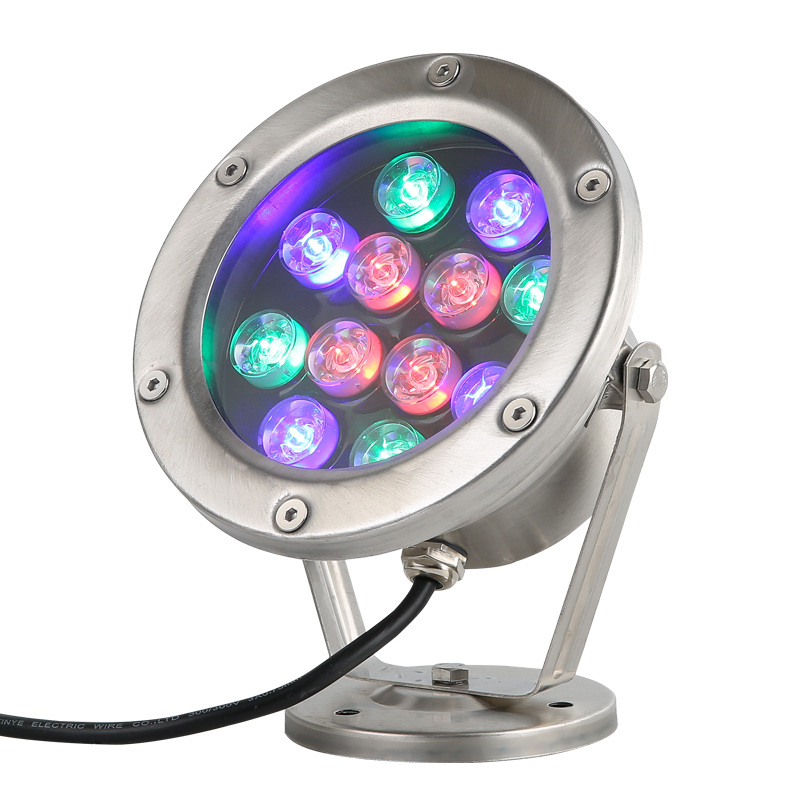 ✅LED underwater lights, pool lights, underwater lights, koi pond, stainless steel fountain lights, waterproof seven-color spotlights, fish tank Item Picture
