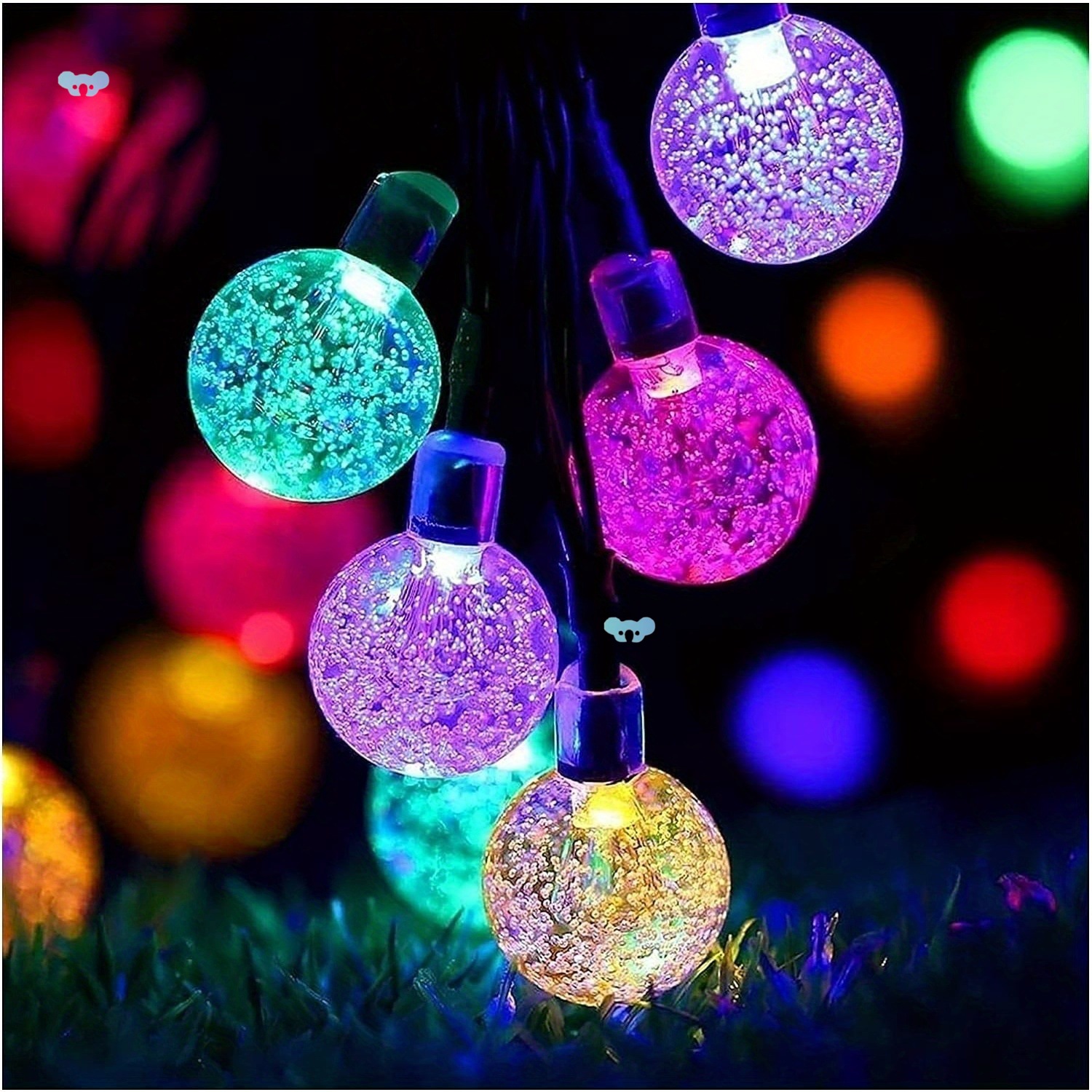 50LED Solar Garden Lights, 8 Mode Indoor/Outdoor Solar Specification drawing
