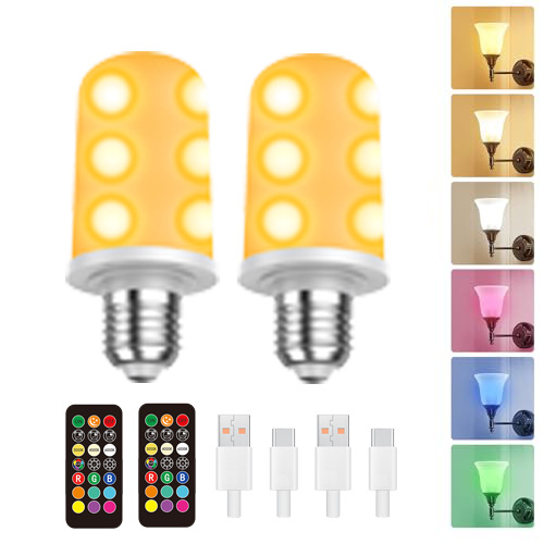 Rechargeable wall lamp LED rechargeable light source, large-capacity rechargeable bulb, full-light 360-degree charging remote control lamp full figure