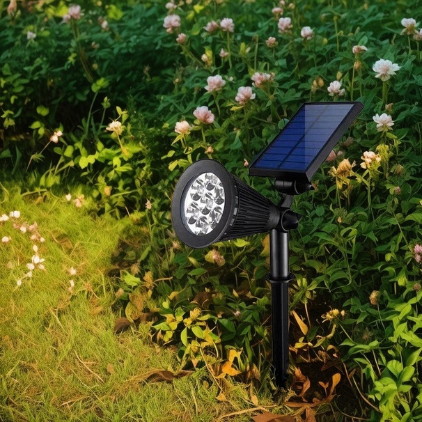 New cross-border solar spotlights, landscape tree floodlights, outdoor waterproof led ultra-bright villa courtyard lights details Picture