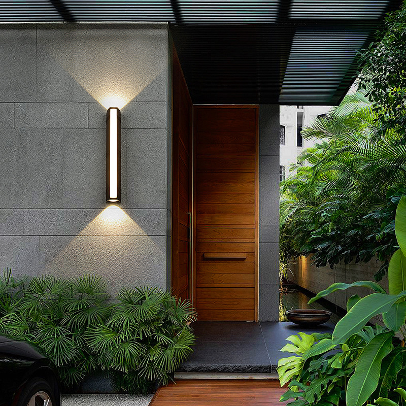Outdoor wall lamps, modern and simple waterproof garden lamps, led wall lamps for up and down lighting, outdoor corridor, front door and balcony lamps Specification drawing