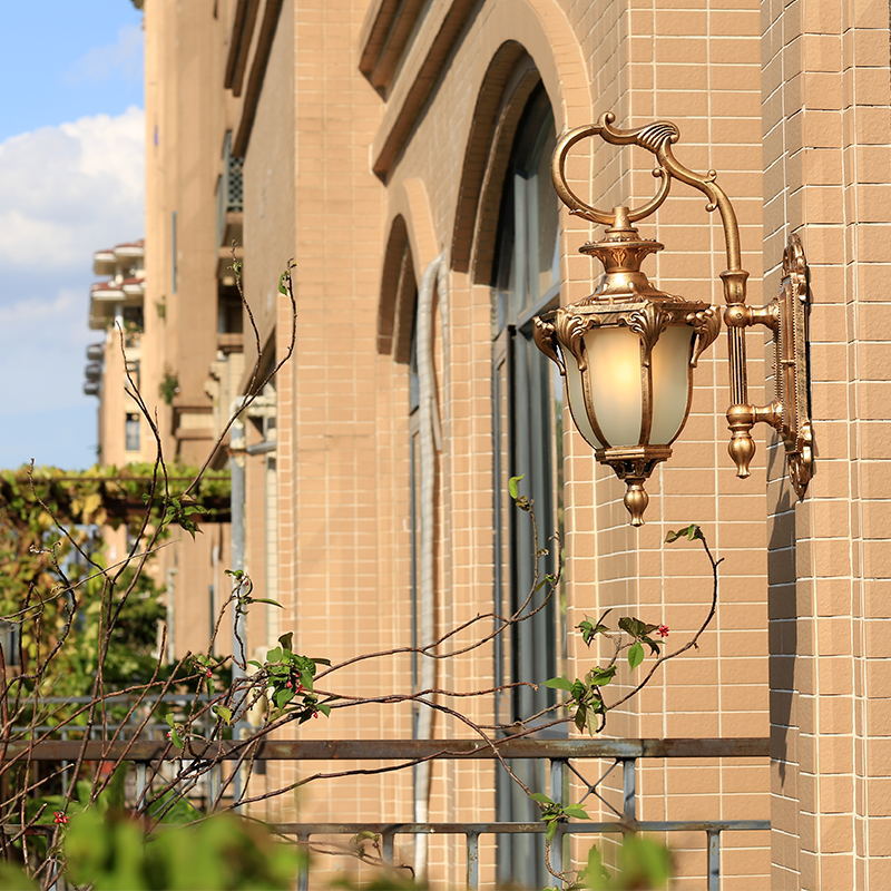 European-style garden, retro American gate, outdoor waterproof wall lamp, courtyard balcony, living room, corridor, villa, Chinese-style wall lamp Specification drawing