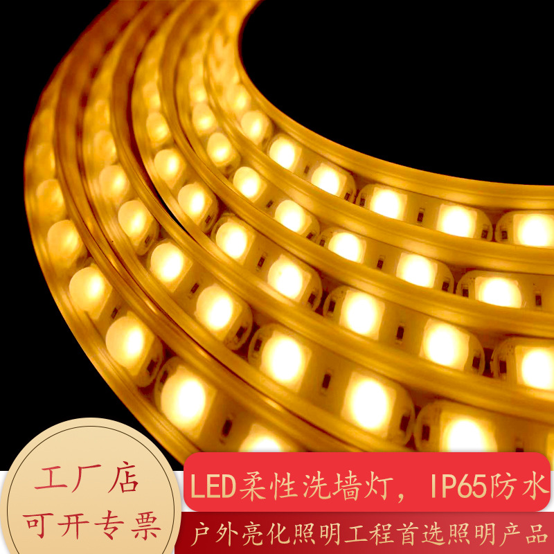 16*16 silicone wall-washing light, 48 light, 24V outdoor waterproof led flexible wall-washing light strip, exterior wall outline light full figure