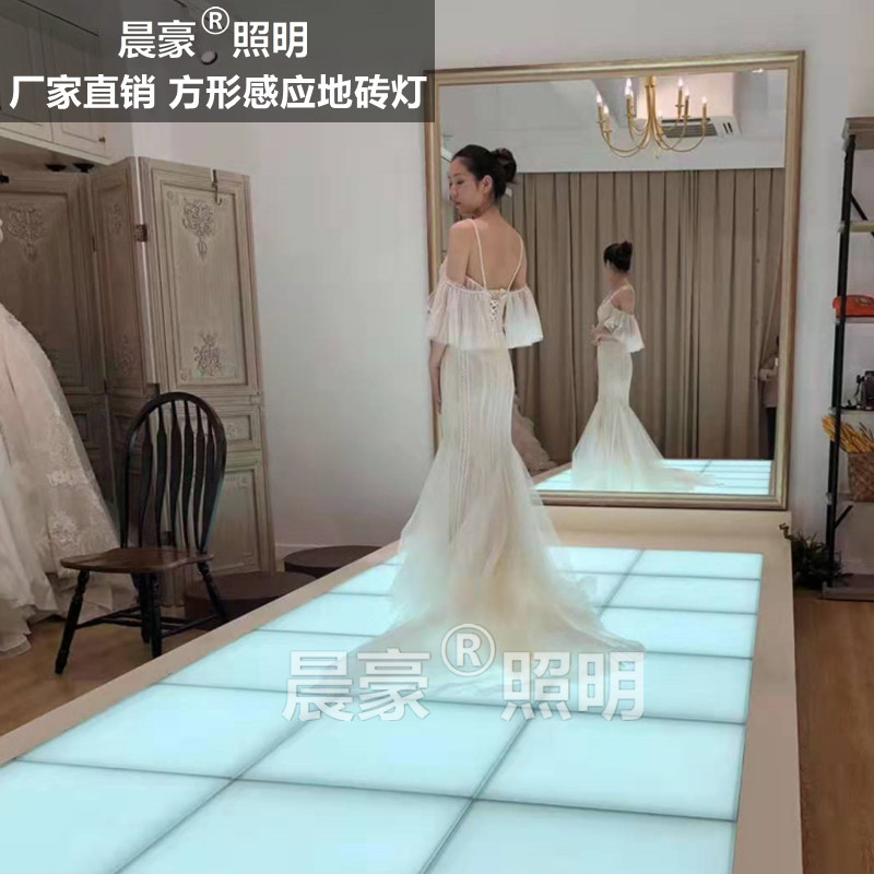 led square sensor floor tile light, bar stage interactive buried light, front light emitting sound, foot-stepped floor light Application Scenario