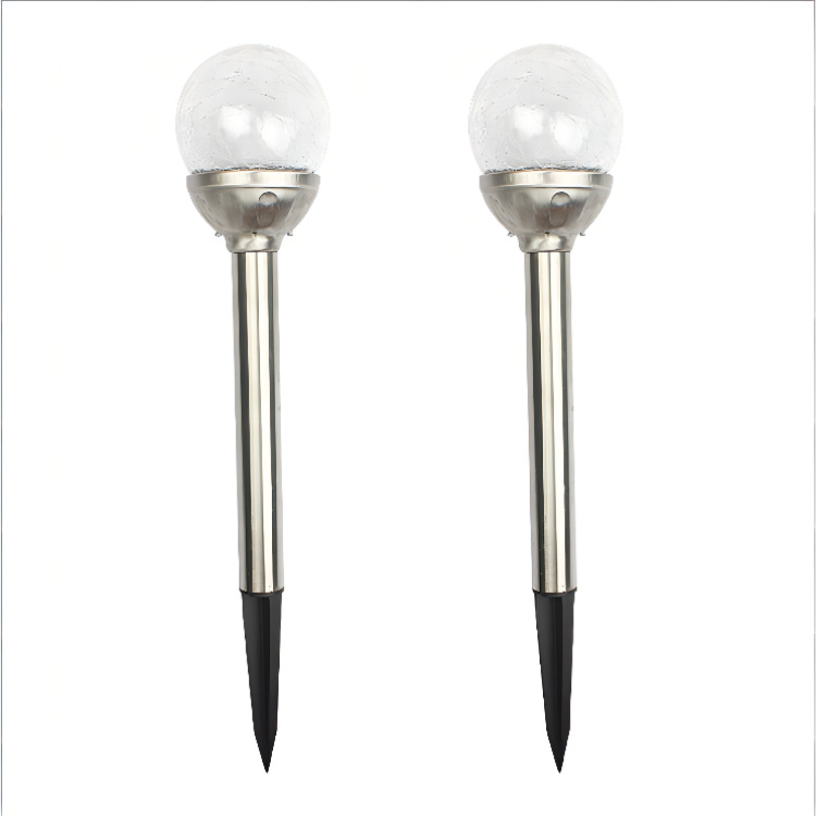 【 Factory Supply 】 White light, colored light, cracked glass ball lamp, solar ground plug lawn lamp, garden and courtyard decoration Item Picture