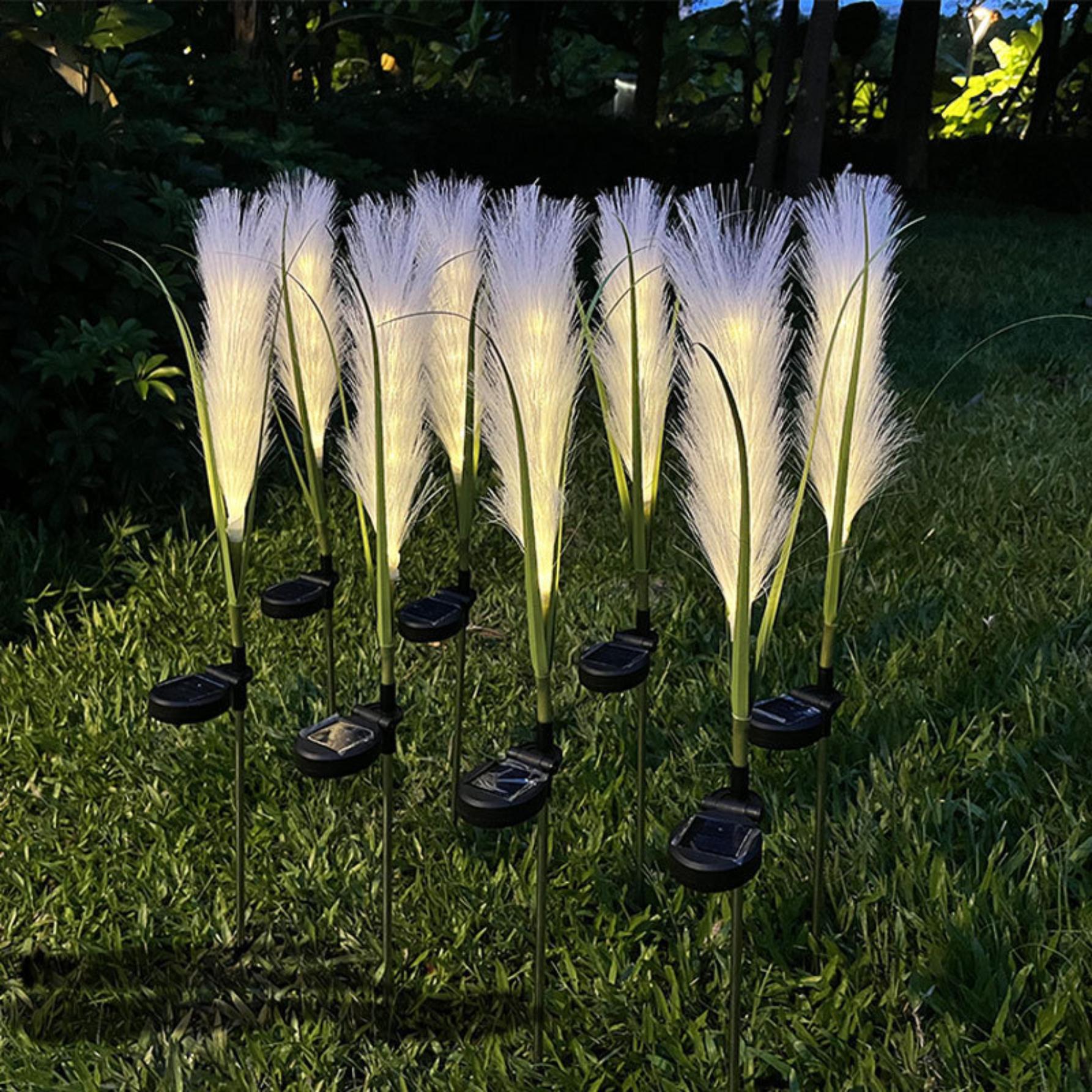 Simulation reed lamps, outdoor waterproof garden lighting, solar landscape ground insertion decoration, courtyard atmosphere engineering lighting details Picture
