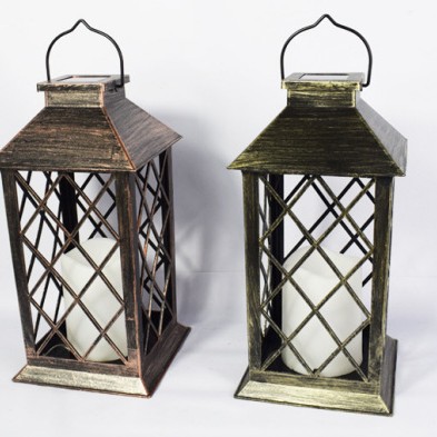 Cross-border best-selling outdoor solar garden lamps, candle wind lamps, garden lawn decorative landscape lamps, retro candle lamps full figure
