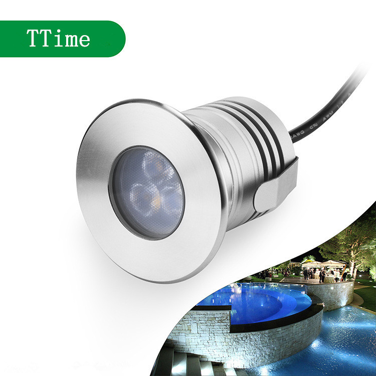 Factory direct sales of stainless steel underwater lights, waterproof IP68, certified, dimmable, three-bead underwater landscape swimming pool lights full figure
