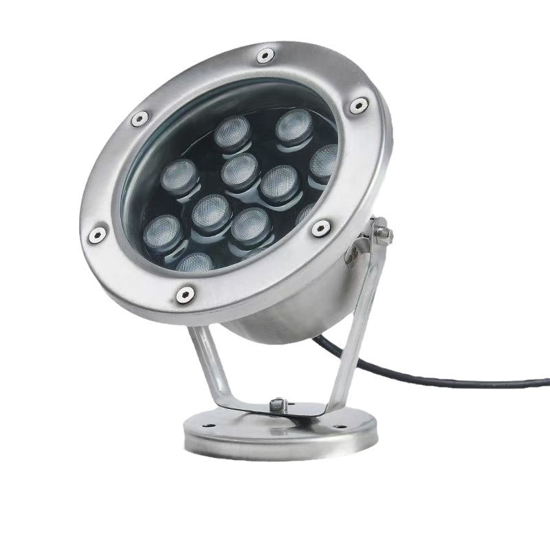 Wireless remote control led underwater light, special underwater light, pool waterproof spotlight, 24V stainless steel seven-color fountain fish tank Item Picture