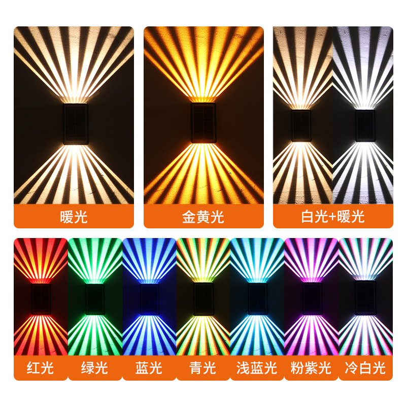 Ultra-bright solar garden lights, household outdoor waterproof wall decoration and arrangement wall-washing lights, garden balcony atmosphere lights Application Scenario