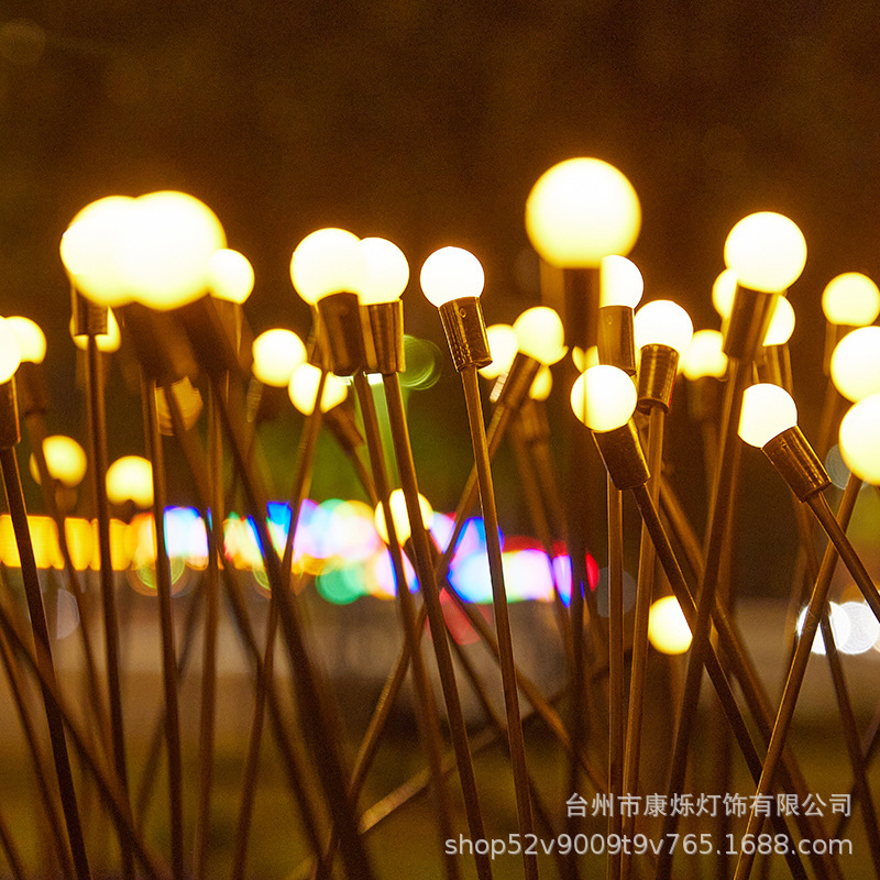 LED outdoor firefly ground insert lights, solar lawn courtyard lights, garden lighting atmosphere, festival decorative colored lights Specification drawing