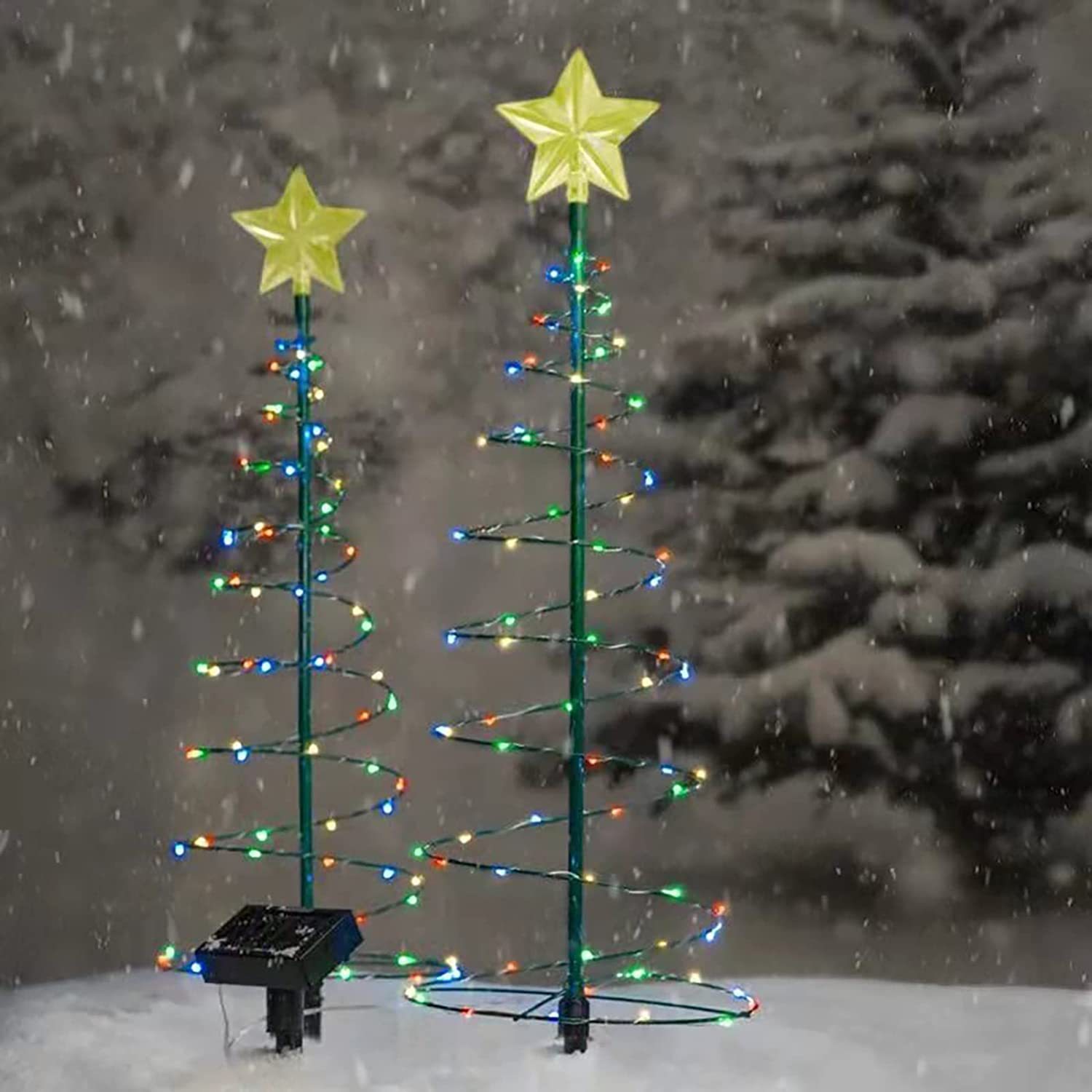 Cross-border solar Christmas tree, Halloween tree decoration, artificial Christmas tree, lawn light, solar LED landscape light details Picture