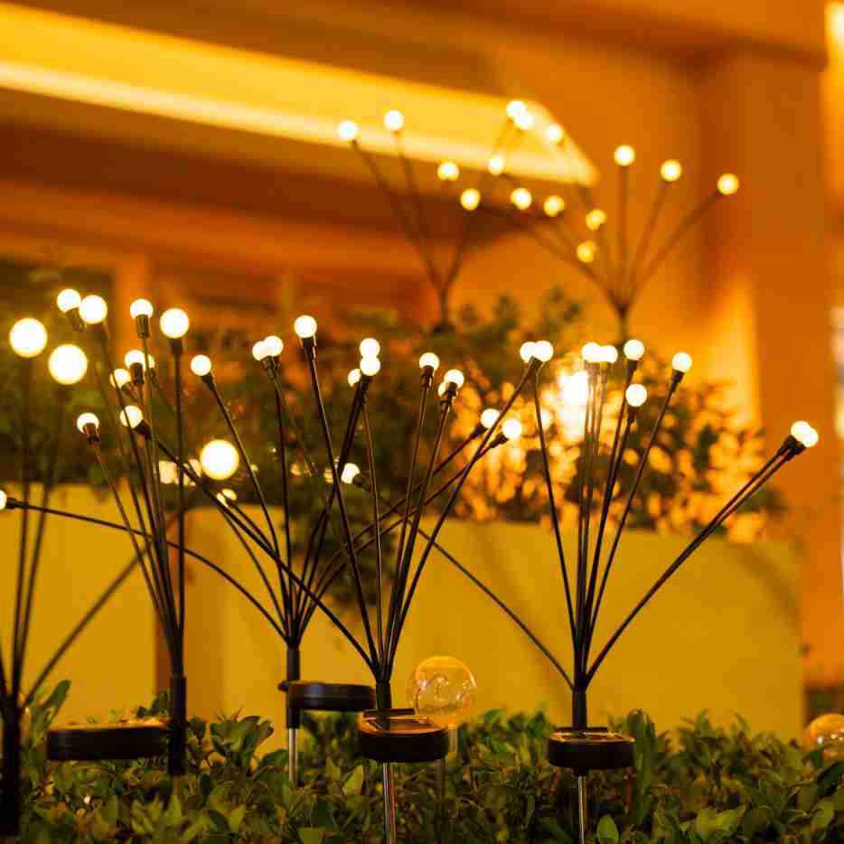 Plant firefly lights, ground insert lights, lawn lights, night lights, landscape lights, LED solar outdoor waterproof garden lights Specification drawing