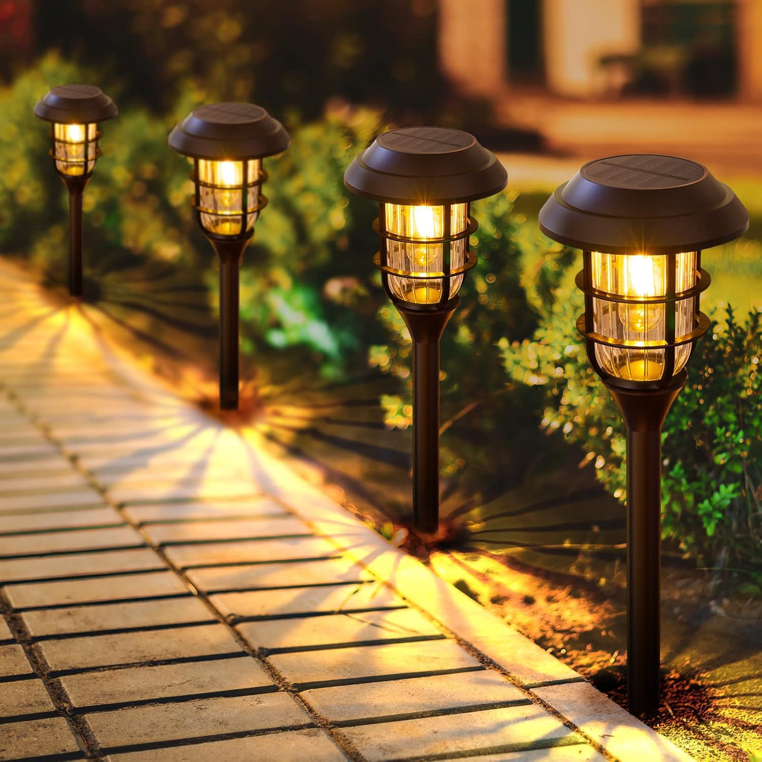 New solar circular tungsten filament lamps, ground socket lamps, outdoor lawn lamps, wall-mounted lamps, courtyard decorative lamps and ambient lamps details Picture