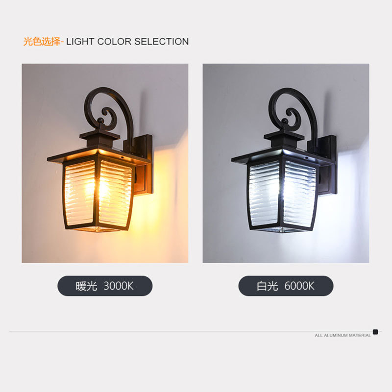 Cross-border outdoor wall lamps, European-style waterproof and simple villa garden courtyard exterior wall lamps, stairwell and corridor outdoor wall lamps Specification drawing