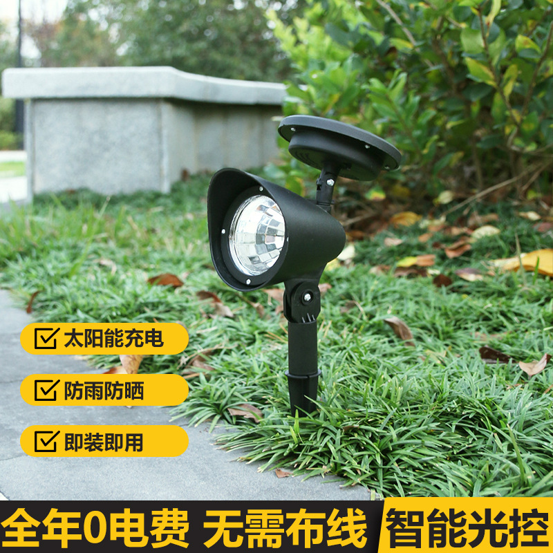 Amazon cross-border solar lawn spotlights 4LED garden lights Outdoor waterproof landscape lighting decorative lights waterproof details Picture