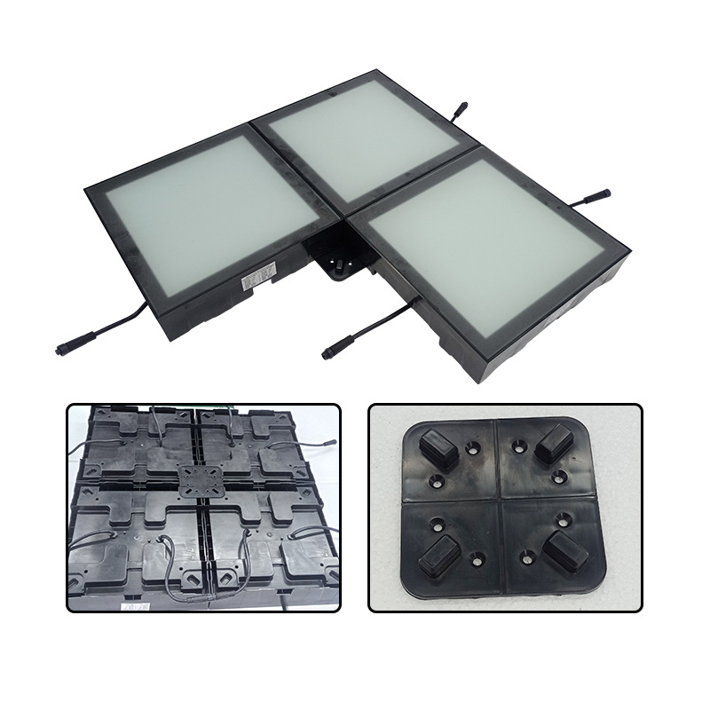 Cross-border dynamic grid, dynamic grid game light, escape room interactive LED floor tile light, multi-person parent-child movement sensor Item Picture