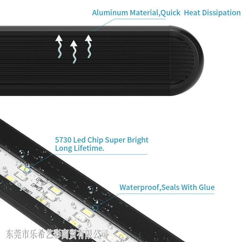Cross-border aquarium clamp lamp, multi-functional lighting lamp, LED lamp, adjustable brightness, adjustable light, fish tank landscape, full spectrum Specification drawing
