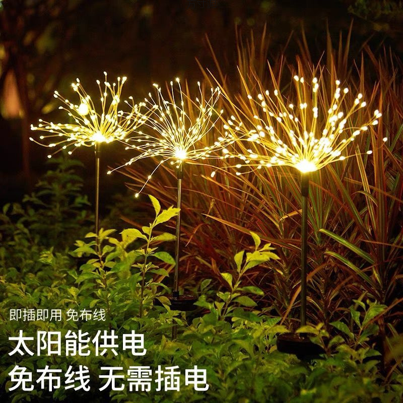 Solar ground plug copper wire lamps, smoke lanterns, courtyard and garden decorative lamps, string floor explosion lamps, foreign trade factory supply chain details Picture
