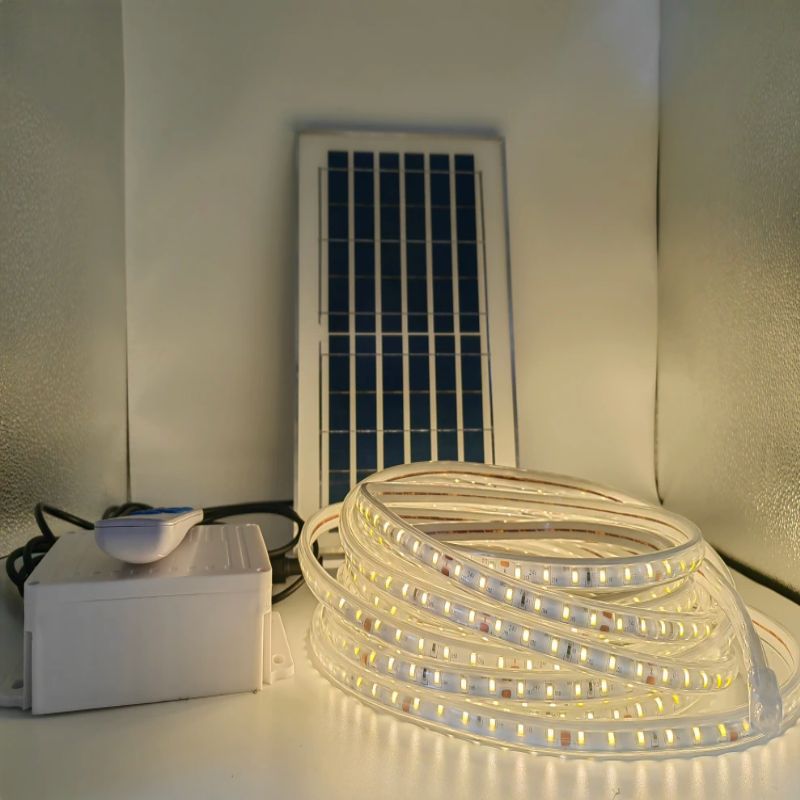 Solar light strips, outdoor garden lights, camping tent lights, garden fence waterproof led soft light strips, high brightness details Picture