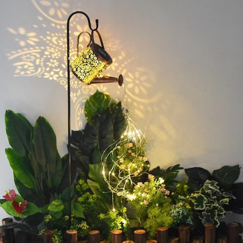 Cross-border Amazon solar water bottle light, iron star water bottle, showerhead light, floor plug light, outdoor garden decorative landscape light details Picture