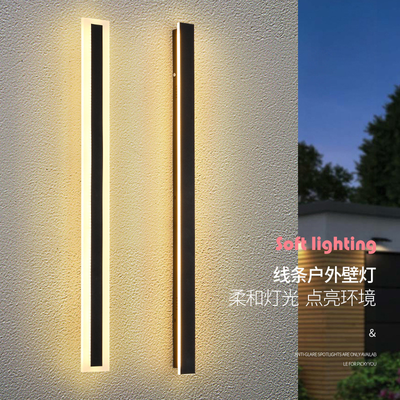 Outdoor waterproof wall lamps, led strip lights, acrylic long strip wall lamps, villa entrance columns, courtyard wall-washing lights details Picture