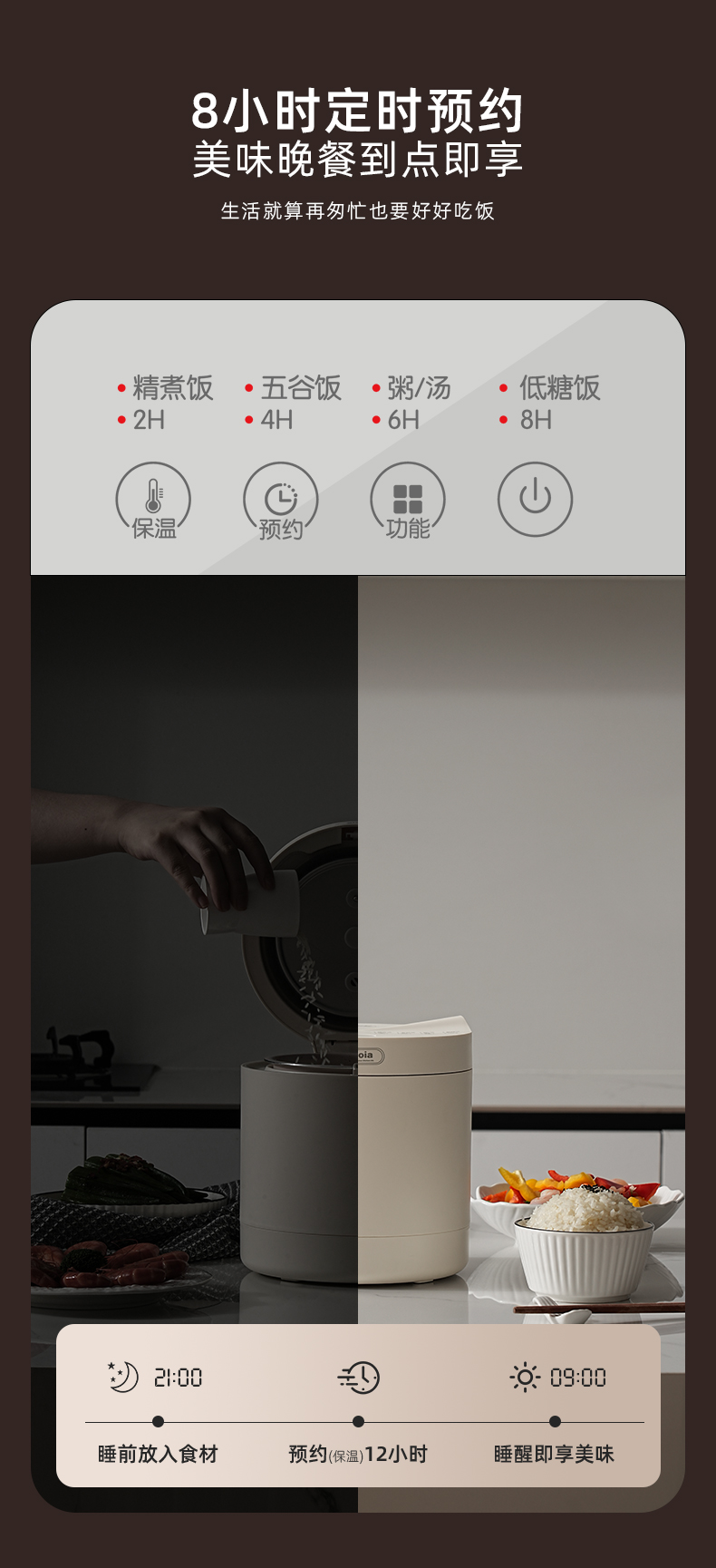gioia焦亚0涂层316不锈钢不粘内胆多功能煮饭智能低糖电饭煲家用详情11