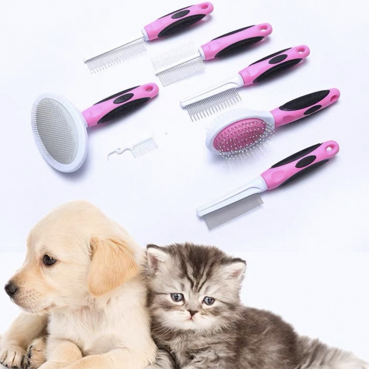 吸卡包装宠物梳子 猫咪去浮毛用除毛梳 狗狗拉毛梳宠物针梳双面梳